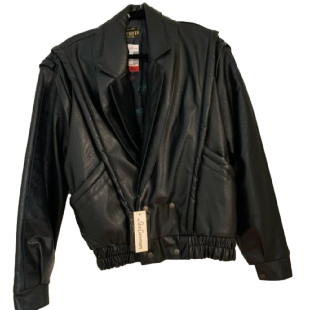Vintage Leather Jacket/ Faux leather/ 1980/90s/NWT